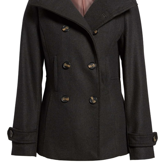 THREAD&SUPPLY DoubleBreasted charcoal Peacoat NWOT - Picture 2 of 7